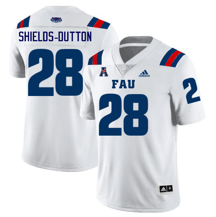 #28 Kaden Shields-Dutton FAU Jersey,Florida Atlantic Owls Football Jersey,Uniforms,Gears-White #28 Kaden Shields-Dutton FAU Jersey,Florida Atlantic Owls Football Jersey,Uniforms,Gears-White